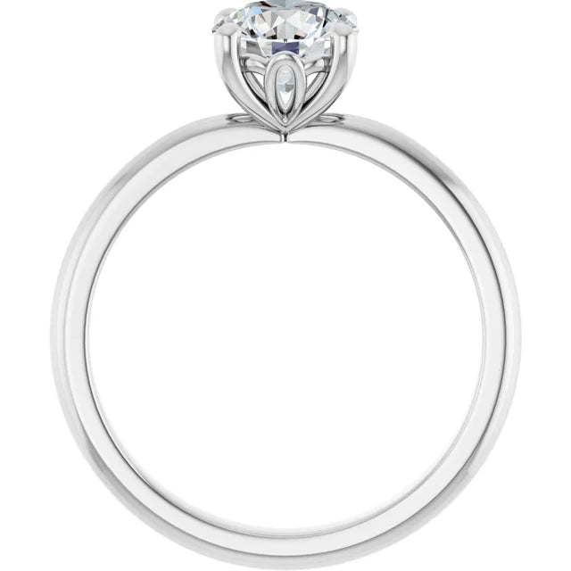 1 Carat Lab Grown Round Diamond Solitaire Engagement Ring White Gold