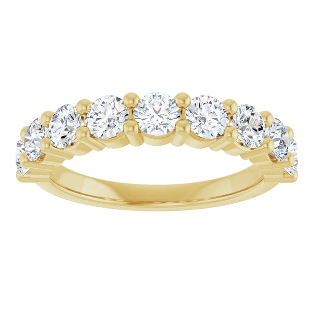 Diamond wedding Band for women 1 CT yellow gold showing stones