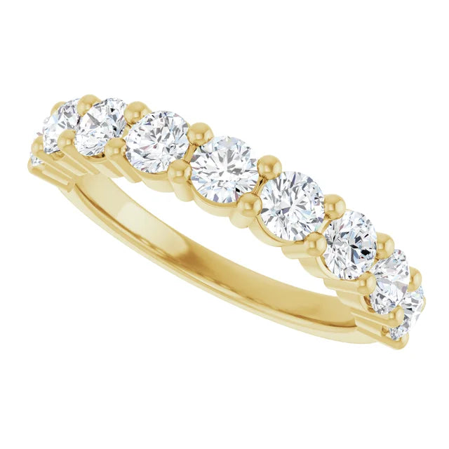 Diamond wedding Band for women 1/2 CTW yellow gold sideway picture 