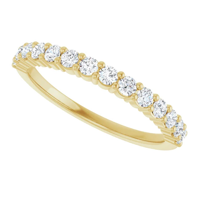 Diamond wedding Band for women 1/2 CTW Yellow gold side picture 